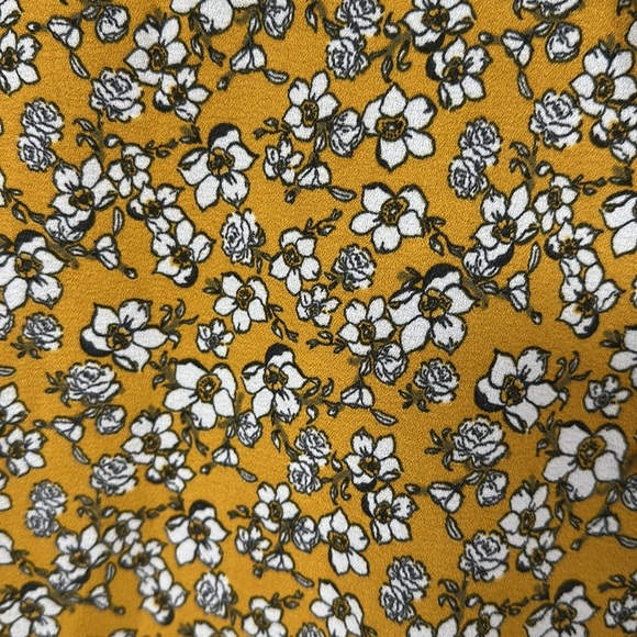 Super Cute Divided by H&M Mustard Floral Sleeveless Dress US Size 10, Side Ties - Picture 6 of 8